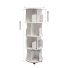 4 Tier White 360   Revolving Bookcase Round Display Book Shelf Rotating Bookshelf