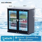 35 4  W 2-door Back Bar Beverage Cooler - Counter Height Refrigerator W  Led New