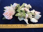 Vtg Millinery Flower Collection Pink Ecru Rose Sweet Pea Corsage 1 1 2-4   H5258