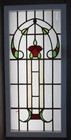 Large Old English Leaded Stained Glass Window  Tall Pretty Floral 18  X 39 25 