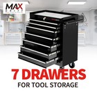 7-drawer Rolling Tool Cart With Locking Mechanism   Wheels Mobile Tool Cabinet