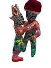 Vtg Mexico Folk Art Wood Carving Hand Painted Ventura Fabian  Oaxaca