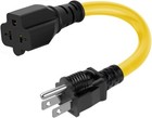 Ac Plug Adapter 4in1 T Blade Power Extension Cord Cable For Nema 12awg 15-20 Amp