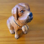 Vintage Carved Wooden St  Bernard Rescue Dog 5 1 2  Tall