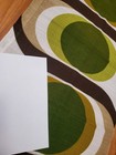 Awesome Rare Vintage Mid Century Retro 70s 60s Grn Lrg Circle Oval Wave Fabric 