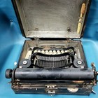 Antq 1910 Corona Portable Folding Black Steel Manual Typewriter Wood Case Works