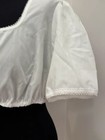 Vintage Dirndl Blouse White Lace Cotton - Size Eu 44 Cod  1288