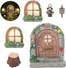 Fairy Garden Doors And Windows For Trees Miniature Fairy Gnome Home Glow In The