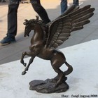 Chinese Fengshui Bronze Copper Zodiac Year Fly Horse Steed Horses Animal Statue