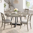 47 Inch Round Dining Table Farmhouse Kitchen Living Room Table For 4-6 People