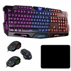 Computer Desktop Gaming Keyboard And Mouse Mechanical Feel Led Light Backlit
