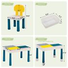Tobbi Activity Table For Toddlers 3-5  Kids Table And Chair Set Building Blocks