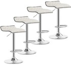Set Of 4 Leather Swivel Bar Stools Adjustable Kitchen Counter Height Retro Chair