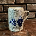 Rare Antique Cobalt Salt Glazed Stoneware Pottery  Mug  Jug Drip Glaze