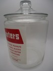 Vtg 1950 s Planters Mr  Peanut Glass Apothecary General Store  Counter Jar W lid