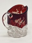 Antique 1905 Revere Beach Etched Cranberry Glass Mini Crystal Pitcher Souvenir
