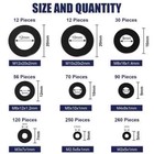 900-piece Nylon Flat Washer Assortment Kit Black Plastic Flat Washers For Bolts 