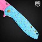 7 5  Fantasy Spring Assisted Open Folding Pocket Knife Donut Pattern Handle
