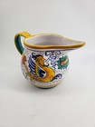 Deruta Hand Painted Pottery Gravy Boat Syrup Pitcher Large Spout 16oz