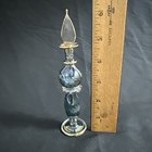 Egyptian Glass Perfume Bottle Hand Blown And Painted Gold Accent  Blue   Gold 6   
