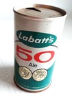 Vintage Labatt   s 50 Ale Beer Steel Can Labatt Brewery Push Button Top Empty