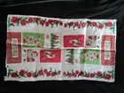 Vintage Linen Towel Christmas Tree Candles Reindeer Santa Print Tw341