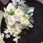 Artificial White Wedding Flower Bouquet Rose Peony Eucalyptus Greenery