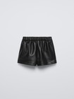 Zara Girls Black Faux Leather Skort With Silver Studs Nwt
