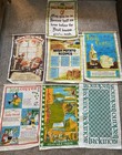 Lot Of 7 Vintage Linen Tea Towels Irish  Ireland Rare Souvenirs