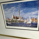 Inge Claussen Signed framed  toronto Harbor  Litho Canadian Art Card Series