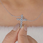 14k Yellow Gold 2ct Vs1   D  4 Prong Round Cut Lab Grown Diamond Cross Pendant