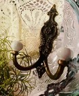 Vintage-brass Porcelain Knob Double Hook Wall Mount Hat Towel Coat Hanger Bronze