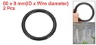 2pcs 2 4  Metal O Ring Seamless 304 Stainless Steel Rings Black 8mm X 60mm