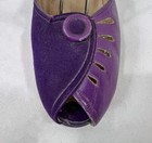40s Peep Toe Heels Purple 50s Ankle Strap Shoes Platform Vtg Florsheim As Is