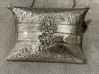 Vintage Antique Silver Played Coin Purse   Pillow Purse W  Scrolling Design