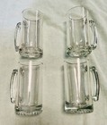 Set Of 4 Heavy Glass Beer Drinking Sports Mug With Handle 26 5 Oz  7 h  3 5 w
