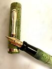 Conklin Endura Fountain Pen  Green Marble Pat  1918-1925  4 7 8 - Restored
