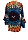 African Print Ankara Handmade Blazer Bell Sleeve Kitenge Blazer Size S   M Batik
