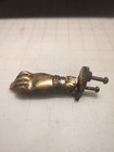 Authentic Vintage Victorian Rustic Hand Cat Brass Door Knocker Rare See Pics