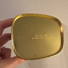 Vintage Floral Beige   Gold Rectangular Tin Trinket Box With Lid  4 X 3 X 2 In