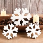 Christmas Decorations-3pcs Winter Wooden Snowflake Block Signs -xmas Winter 