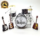 Miniature Beatles Instrument Set Reproduction Of Guitars   Ludwig Drums   Stage