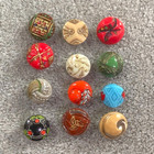 12 Antique Colorful Pressed Glass Buttons Diminutives Please Read 9 To 10mm