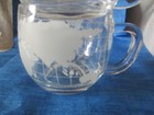 2 Vintage Coffee Cups Etched Clear Glass World Globe Map Mugs Mcm