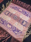 Amazing Vintage Taj Mahal Shawl Piano Fringes Shawl Brocade Woven Wrap Scarves