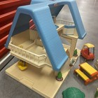 Vintage Little Tikes Dollhouse Large Blue Roof 1989 Mid Century W furniture