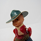 Vintage Celluloid Cowboy Toy Action Figure 4  Height Occupied Japan Western Doll