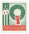 Wreath And Candle  - The First Us Christmas holiday Stamp  1205 60 Stamp Block