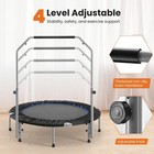 40  48  Foldable Mini Trampoline For Adults Exercise Rebounder W  Adjustable Bar