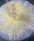 Professional Children Ballet Dress Yellow Flower Dance Performance Party Dress